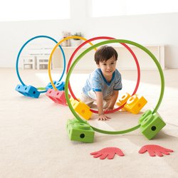 Gymnastické obruče - set 4 ks Ø 60 cm, 4 ks Ø 35 cm