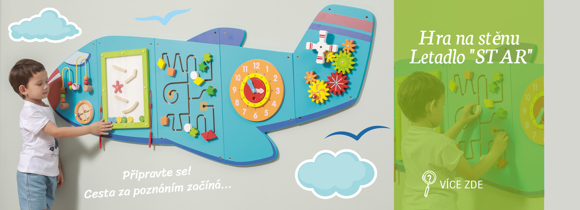 Letadlo STAR - set 5 dílů, dřevěná nástěnná hra