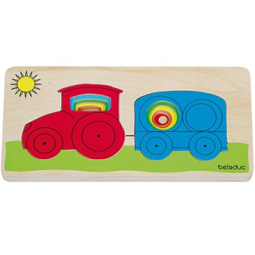 Vrstvené puzzle "Traktor“- dřevěné s 5 vrstavami