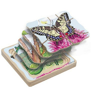 Vývojové puzzle "Motýl" - dřevěné, s 5 vrstvami