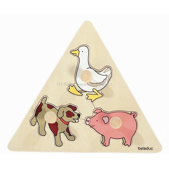 Trojúhelníkové puzzle 'Domácí zvířátka'