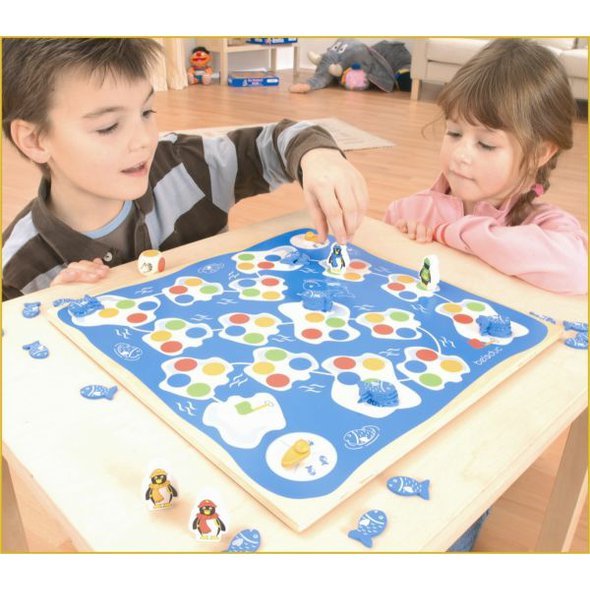 Výlet tučňáků - hra s barvami a jemnou motorikou