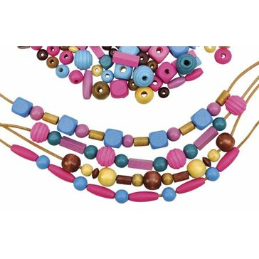 Dřevěné perly - 250g dřevěných korálků k navlékání Dřevěné perly - 250g dřevěných korálků k navlékání