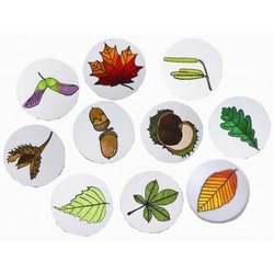 Sada razítek "List a plod" - 12 ks, úchyty 7,5 cm