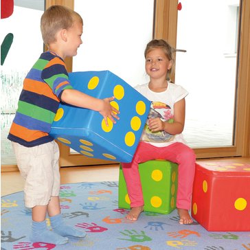 Velká hrací kostka modrá - hra a sedačka pro děti