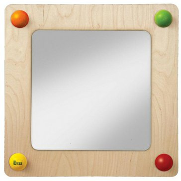 Dětské zrcadlo - nerozbitné s dřevěným rámem
