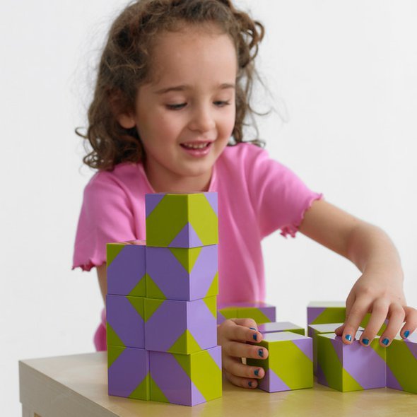 Vzorované kostky "Les" - hra na prostorovou představivost